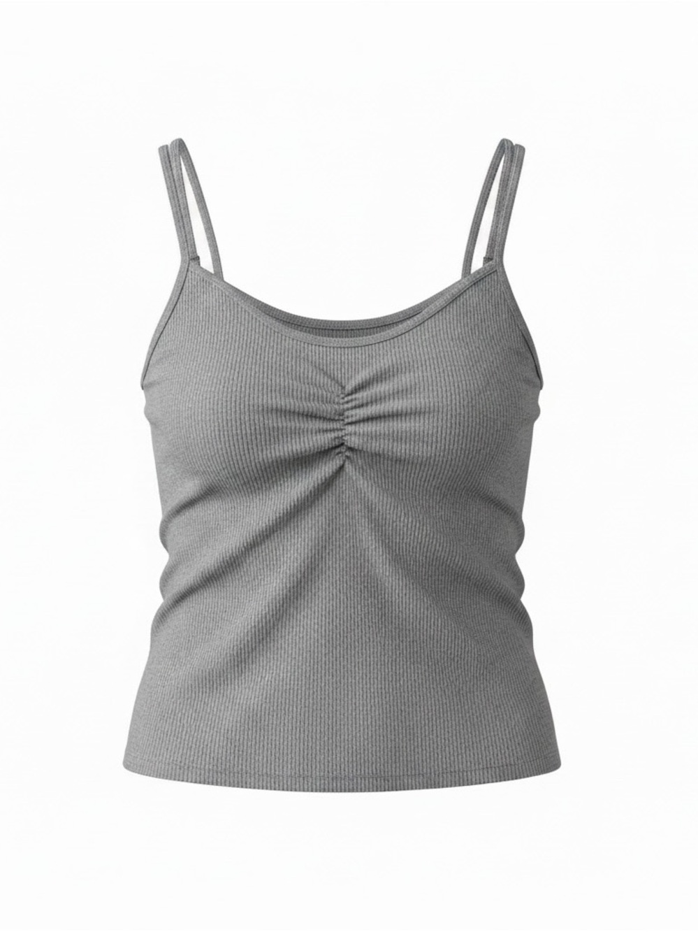 American Eagle Outfitters Gray Ribbed Ruched Cami NWOT Small